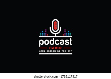 Podcast Logo Design Vector Template