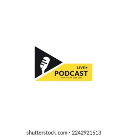 Podcast logo design vector template.