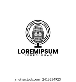 podcast logo design vector template 