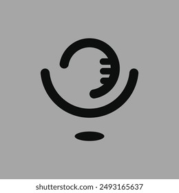 Podcast Logo Graphic Design Template Element, using Microphone for Broadcast or Entertainment Icon Ideas