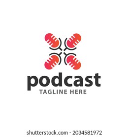 podcast logo icon for company vector image