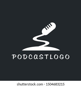 PODCAST LOGO ICON DESIGN VECTOR 