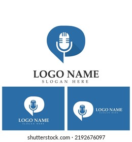 Podcast Logo icon Design Vector Template microphone symbols