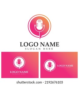 Icono de logotipo de podcast Diseño Símbolos de plantilla de vectores