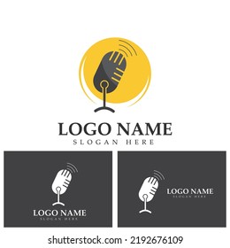 Podcast Logo icon Design Vector Template microphone symbols
