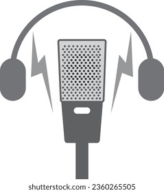 Vector de diseño de iconos con logotipo de podcast