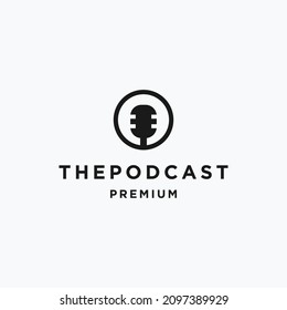 Das Podcast Logo Symbol für eine flache Designvorlage 
