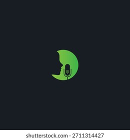 Diseño de Vector plano de icono de logotipo de podcast.