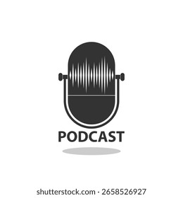 Podcast-Logo-Symbol mit Schatten