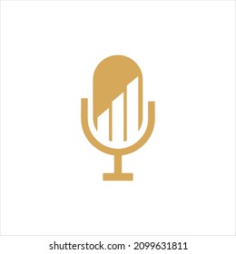 Podcast logo, icon, symbol, voice over, mic, professional, business logo, music, logo design