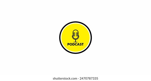 podcast logo icon vector design
