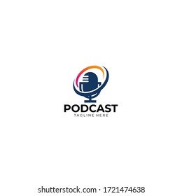 icono del logo podcast vectorial aislado