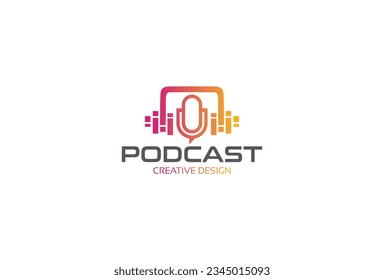 vector de icono del logotipo de podcast aislado