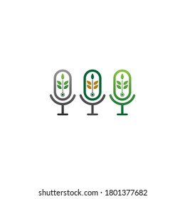Podcast logo icon vector template illustration