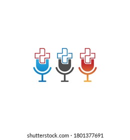 Podcast logo icon vector template illustration