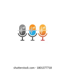 Podcast logo icon vector template illustration