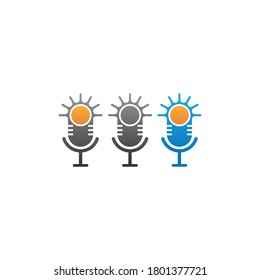 Podcast logo icon vector template illustration