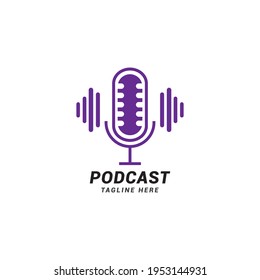 Podcast logo icon vector template.