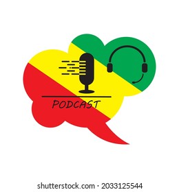 Plantilla vectorial de ilustración del logotipo de podcast