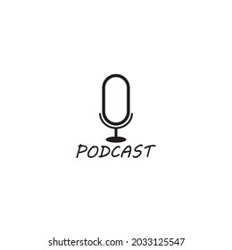 Plantilla vectorial de ilustración del logotipo de podcast