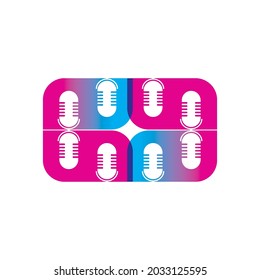 Podcast logo ilustration vector template