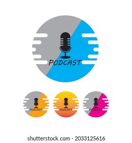 Podcast logo ilustration vector template