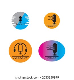 Podcast logo ilustration vector template