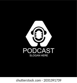 podcast logo letter A. podcast initials letter A negative space concept
