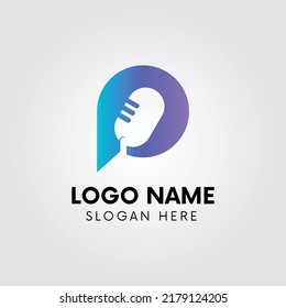 Podcast logo letter P gradient
