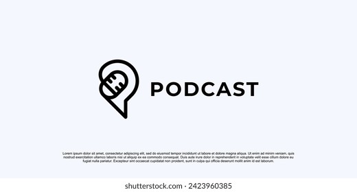 Podcast Logo, Buchstabe P Logo einfach