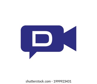 Podcast logo. Media logo design with D letter vector