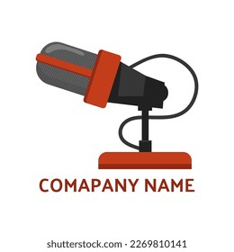 podcast logo with mic icon for talk show icon logo simple concept logo