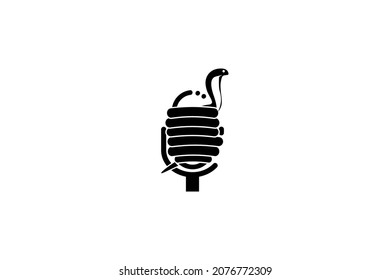 podcast logo with mic and snake concept