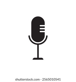 podcast logo with microphone and earphone audio, radio waves. for studio, talk show, chat, information sharing, interview, multimedia.