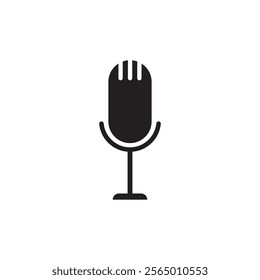 podcast logo with microphone and earphone audio, radio waves. for studio, talk show, chat, information sharing, interview, multimedia.