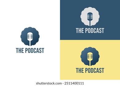 podcast logo with microphone icon for vlogger youtube