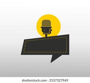Podcast-Logo mit Mikrofonbild.