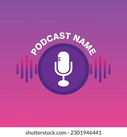 Podcast logo with microphone stand