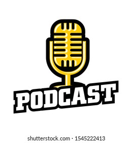 Podcast Logo, Microphone Logo Vector