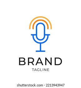 Podcast logo minimal style design concept.