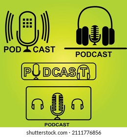  podcast logo minimalist illustration design