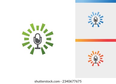 podcast logo set icon vector template illustration