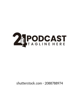 Logotipo de podcast Vector de logotipo único simple