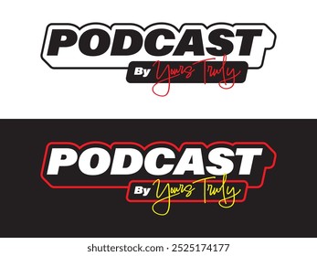 Podcast logo, Symbol icon for podcast live event, logo design template