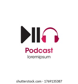 Podcast logo symbol or icon template design