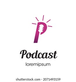 Podcast logo or symbol template design