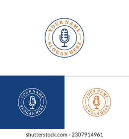 Podcast logo template, Creative Talk logo design vector, Podcast logo concepts