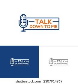 Podcast logo template, Creative Talk logo design vector, Podcast logo concepts