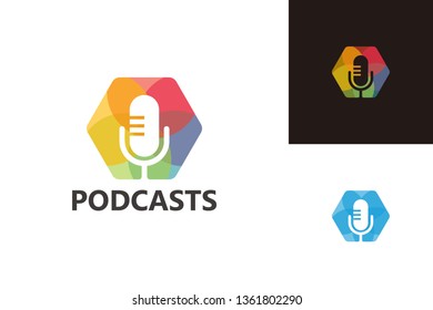 Podcast Logo Template Design Vector, Emblem, Design Concept, Creative Symbol, Icon