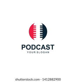 Podcast Logo Template Design Vector